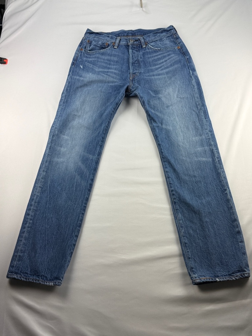 Levi's 501 Straight Jeans 32x32 Distressed Button Fly 100% Cotton